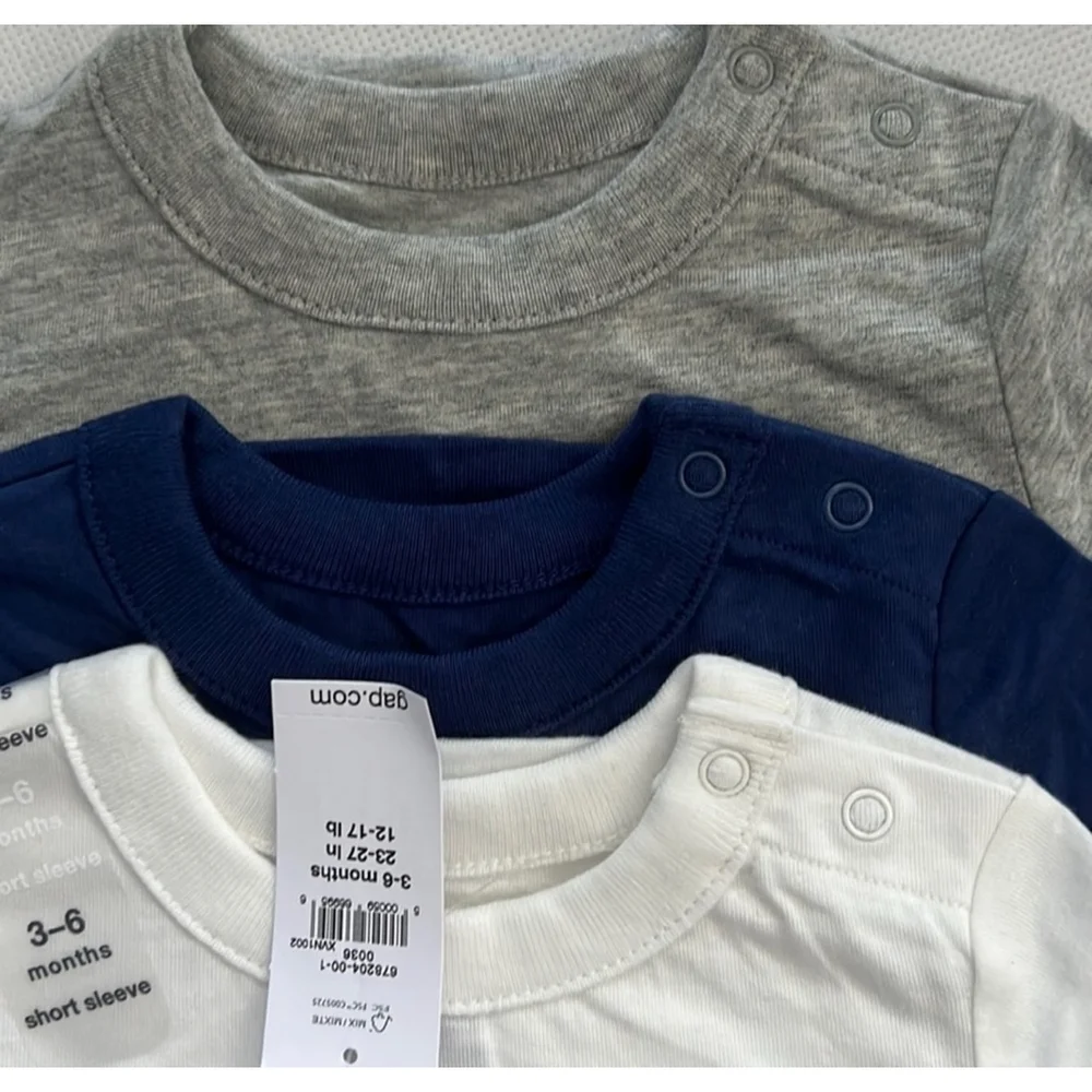 NWT Baby Gap Organic Cotton Body Suits 3 pack Size 3-6 months Brannon's Favorite